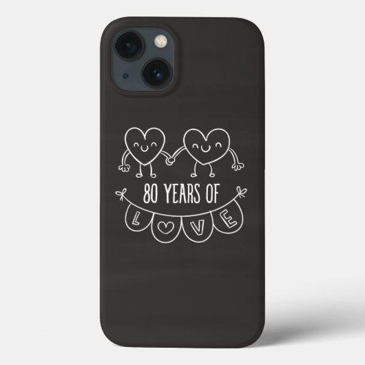 80e Jubileum Gift Chalk Hearts Case-Mate iPhone Case (Achterkant)