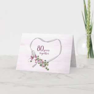 80e Jubileum Ribbon Heart Kaart