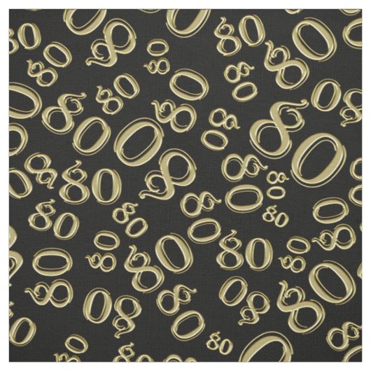 80e kool - nummer Pattern Gold en Black 80 Stof (Swatch)