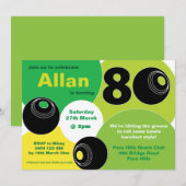 80e Lawn Bowls Barefoot Bowling Verjaardag Kaart (Voorkant / Achterkant)