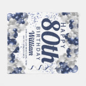 80e marineballonnen ter zee fleece deken (Voorkant (Horizontaal))