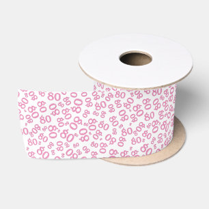 80e Moderne Willekeurige Getalpatroon Paars/Wit Lint