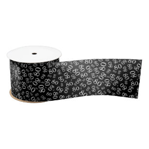 80e Moderne Willekeurige Getalpatroon Zwart/Wit Lint
