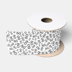 80e Moderne Willekeurige Getalpatroon Zwart/Wit Lint