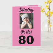 80e Oh Nee! Verjaardag Funny Grumpy Girl Kaart (Gele Bloem)