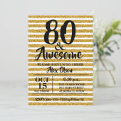 80e Parties scintillant d'or Invitations de fête d (Debout devant)