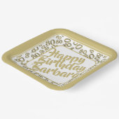 80e Partij Willekeurig Nummer Patroon Goud/Wit Papieren Bordje (Gebogen)