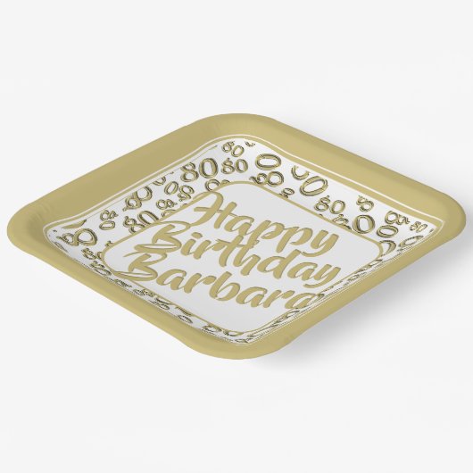 80e Partij Willekeurig Nummer Patroon Goud/Wit Papieren Bordje (Gebogen)