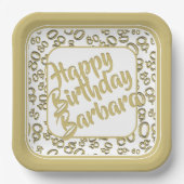 80e Partij Willekeurig Nummer Patroon Goud/Wit Papieren Bordje (Voorkant)