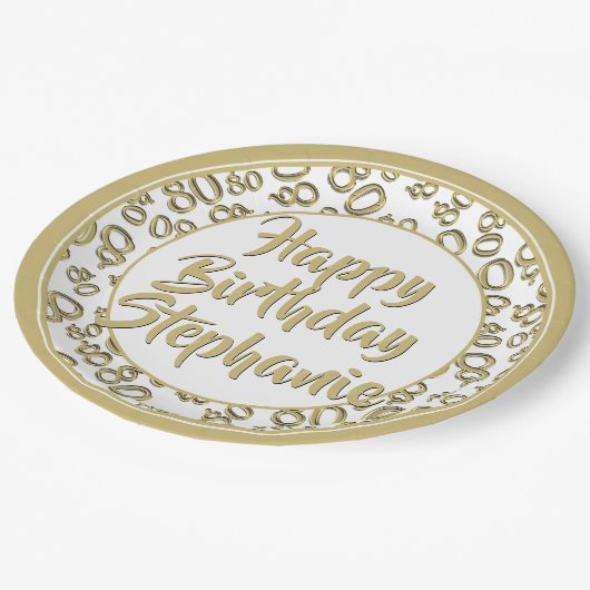 80e Partij Willekeurig Nummer Patroon Goud/Wit Papieren Bordje (Gekanteld)
