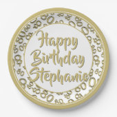 80e Partij Willekeurig Nummer Patroon Goud/Wit Papieren Bordje (Voorkant)