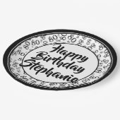 80e partij Willekeurig Nummer Patroon Zwart/Wit Papieren Bordje (Gekanteld)