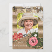 80e Photo Invitation de fête d'anniversaire (Devant)