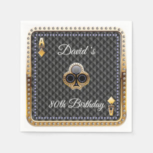 80e pokerspeelkaart Casino Birthday Napkins Servet