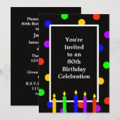 80e uitnodiging van de Birthday Party (Voorkant / Achterkant)