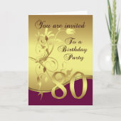 80e uitnodiging van de Birthday Party (Voorkant)