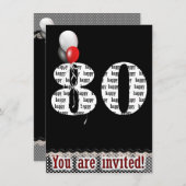 80e uitnodiging van de Birthday Party (Voorkant / Achterkant)