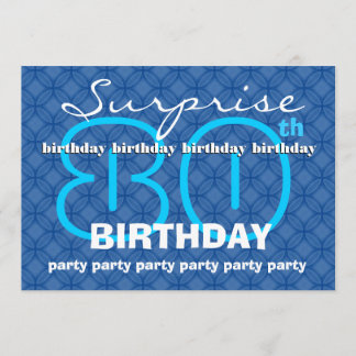 80e URPRISE Birthday Modern Blue Circles W489 Kaart