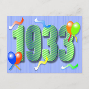 80e verjaardag 1933 Briefkaart