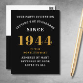 80e verjaardag 1946 Black Gold Uitnodiging