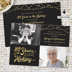 80e verjaardag 2 foto's 80 JAAR IN DE MAAK Kaart