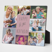 80e verjaardag 7 Foto Collage Pink Fotoplaat (Zijkant)