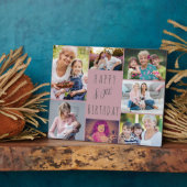 80e verjaardag 7 Foto Collage Pink Fotoplaat (Zijkant)