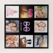 80e verjaardag 80 foto collage zwarte vrouw legpuzzel (Horizontaal)
