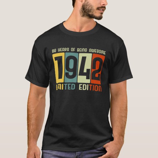 80e verjaardag 80 jaar Geweldige Retro T - shirts  (Voorkant)