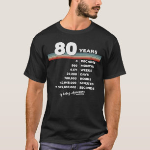 80e verjaardag 80 jaar oud Retro 960 maand T-shirt