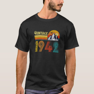 80e verjaardag 80 jaar oude Mannen Vrouwen Retro V T-shirt