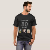 80e verjaardag aangepaste foto monogram man t-shirt (Voorkant volledig)