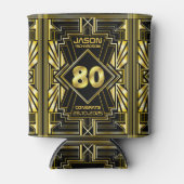 80e verjaardag Art Deco Gold Black Grote Gatsby Blikjeskoeler (Voorkant)