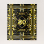 80e verjaardag Art Deco Gold Black Grote Gatsby Legpuzzel (Verticaal)