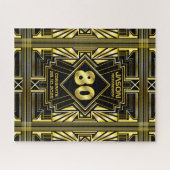 80e verjaardag Art Deco Gold Black Grote Gatsby Legpuzzel (Horizontaal)