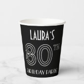 80e verjaardag: Art Deco Style + aangepaste naam Papieren Bekers (Achterkant)