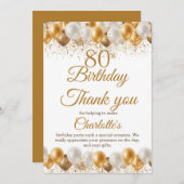 80e verjaardag bedankkaart (Voorkant / Achterkant)