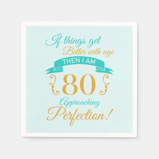 80e verjaardag beter met leeftijd servet (Voorkant)