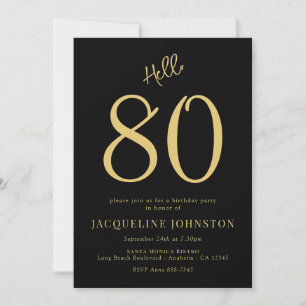 80e verjaardag Black and Gold Kaart