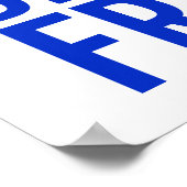 80e verjaardag blauwe aangepaste naam fotosjabloon poster (Hoek)