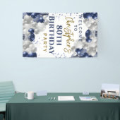 80e verjaardag blauwe ballonnen feest welkom spandoek (Beurs)