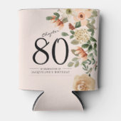 80e verjaardag  Bloemen Blikjeskoeler (Voorkant)