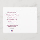 80e verjaardag Bloemen Modern 80 Aankondigingskaart (Achterkant)