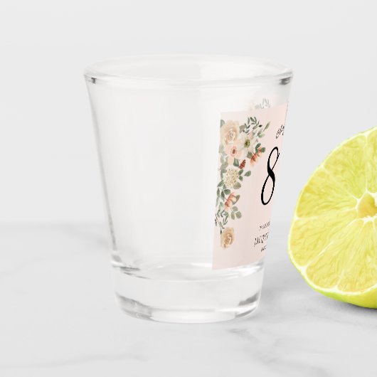 80e verjaardag  Bloemen Shot Glas (Links)