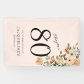 80e verjaardag  Bloemen Spandoek (Horizontaal)
