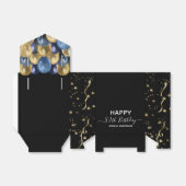 80e verjaardag Blue Glitter Balloons Favor Box Bedankdoosjes (Uitgevouwen)