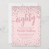 80e Verjaardag Blush Pink Rose Gold Kaart (Voorkant)