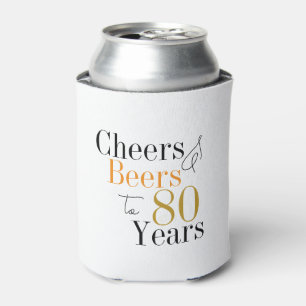 80e verjaardag Cheers and Beers Minimal Party Blikjeskoeler
