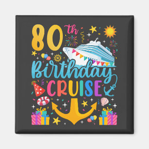 80e verjaardag Cruise B-Day Party Square Magneet