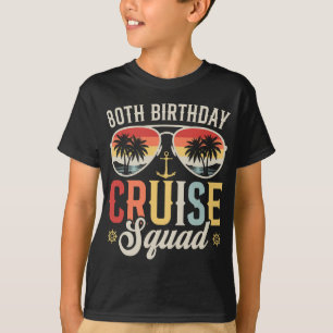 80E Verjaardag Cruise Squad Familie Matching Boy T-shirt